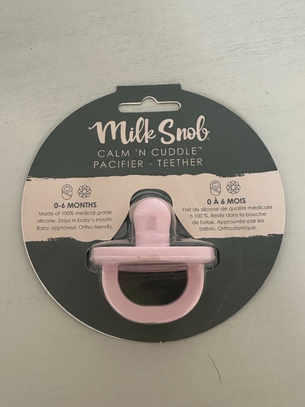 Milk Snob Calm and Cuddle Pacifier Teether in Baby Pink